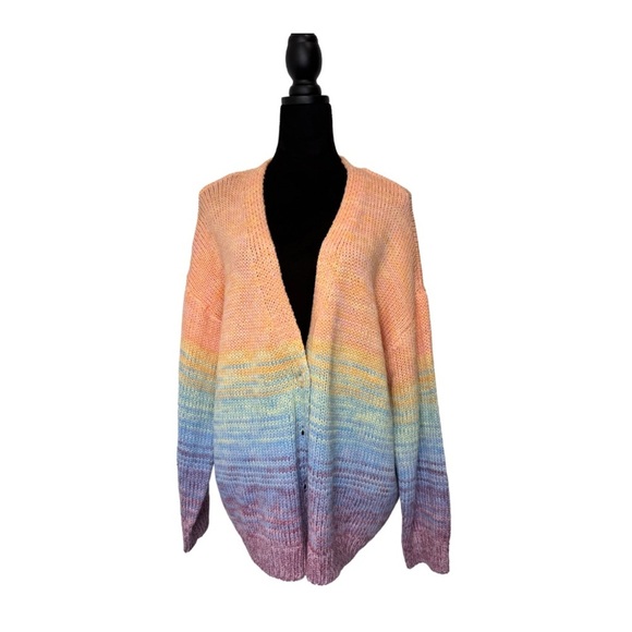 Dex Cozy Knit Rainbow Sweater Peach - Picture 2 of 11